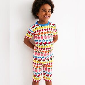 Mini Boden Snug Short John Pajamas - Fruit Stripe size 7Y/122cm